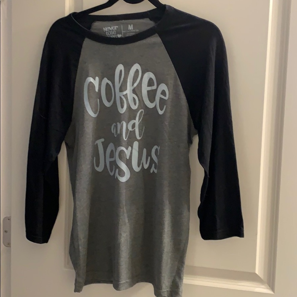 Coffee & Jesus baseball tee
